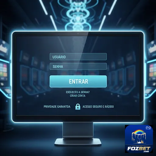 Tela de login da fozbet com campos de usuário e senha.