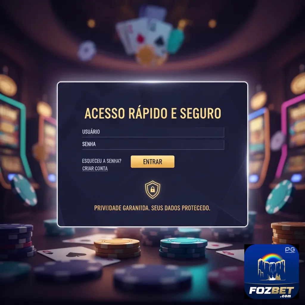 Tela de login no aplicativo da fozbet para acesso seguro.