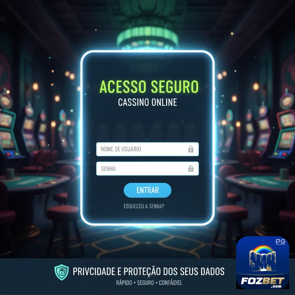 Tela de login da fozbet com acesso seguro para jogadores VIP.
