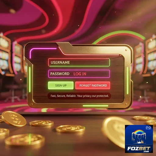 Tela de login do aplicativo da fozbet com segurança visível.