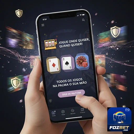 Tela do celular mostrando jogos de slots na fozbet.