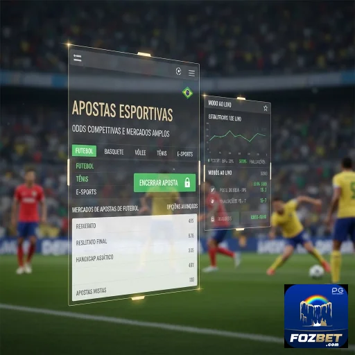 Tela da fozbet com opções de apostas esportivas e VIP.