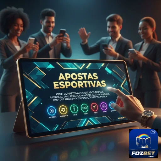 Interface de apostas esportivas na fozbet com destaque ao tablet.