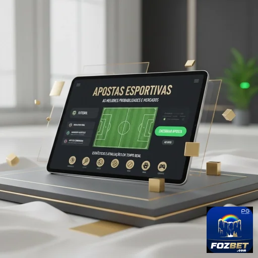 Tela de tablet exibindo apostas esportivas na fozbet.
