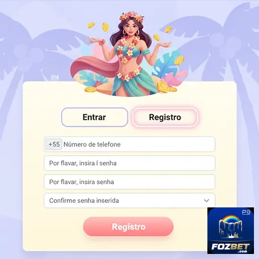 Tela do aplicativo da fozbet para registro seguro de usuários.
