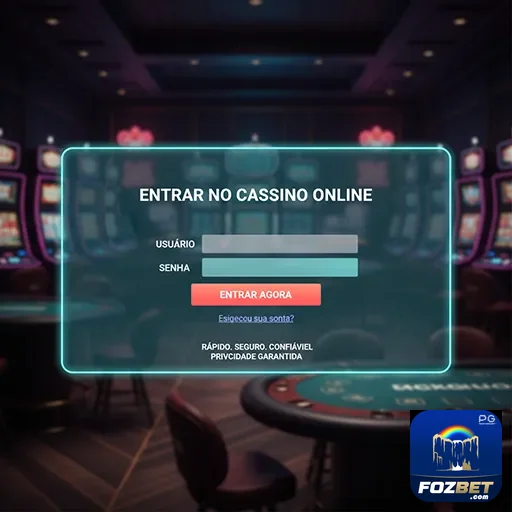 Tela do aplicativo da fozbet com opções de login seguro.