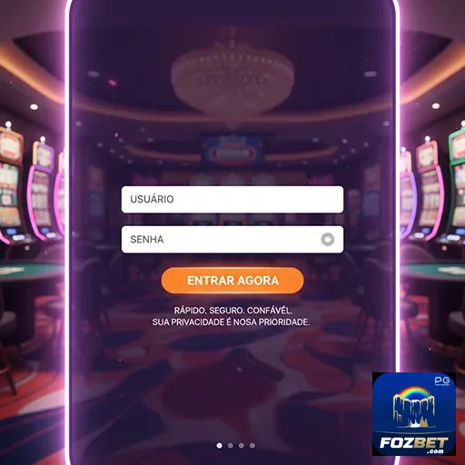 Tela de login da fozbet com campos para usuário e senha.