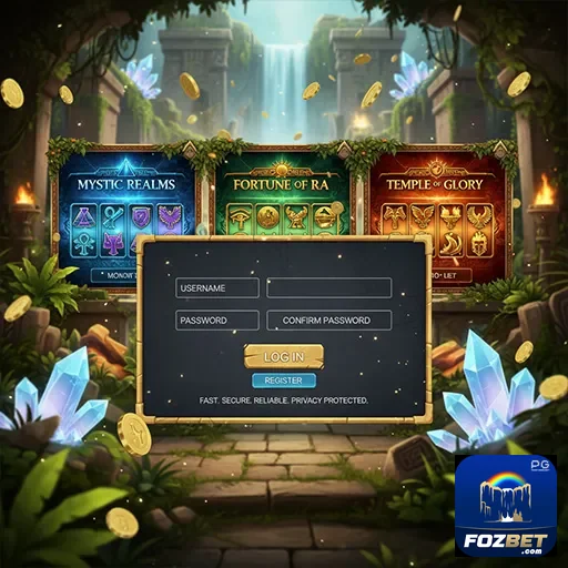 Tela de login da fozbet com jogos destacados.