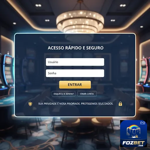 Tela de login da fozbet com campos de acesso seguro.