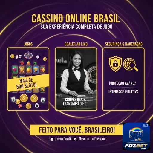 Imagem de cassinos online da Fozbet com jogos e dealer ao vivo.