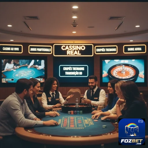 Jogadores em mesa de cassino real da fozbet com crupiê.