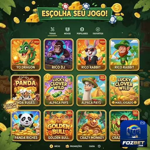 Tela da fozbet com diversos jogos de slots disponíveis.