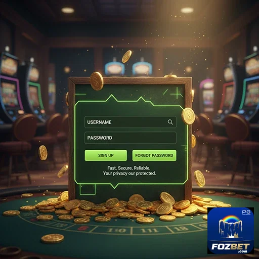 Tela de login da fozbet destacando segurança VIP para jogadores.