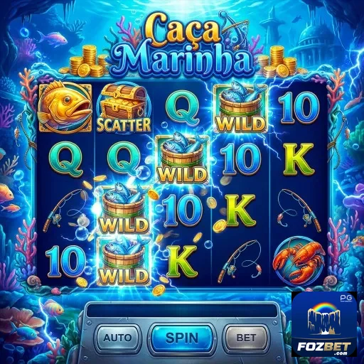 Tela do jogo Caça Marinha no aplicativo da fozbet para mobile.