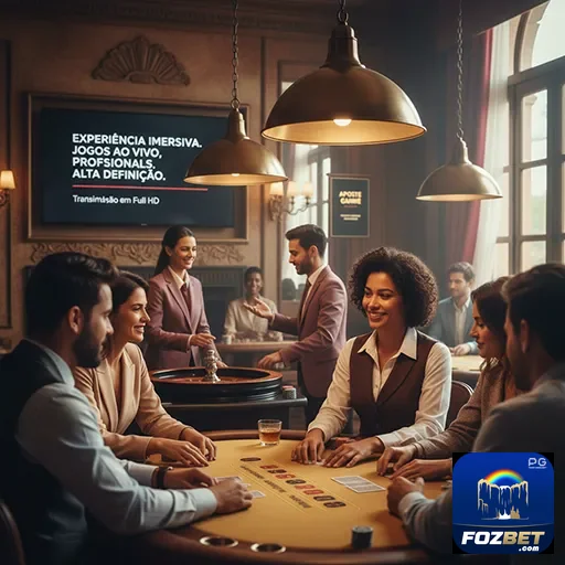 Jogadores interagindo em uma mesa de jogos da fozbet.