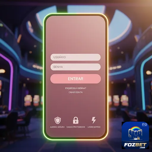 Tela de login do site fozbet com opções de acesso rápido.