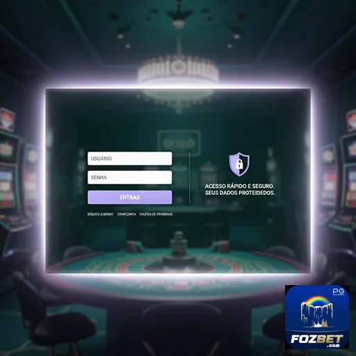 Tela de login do site fozbet com medidas de segurança.