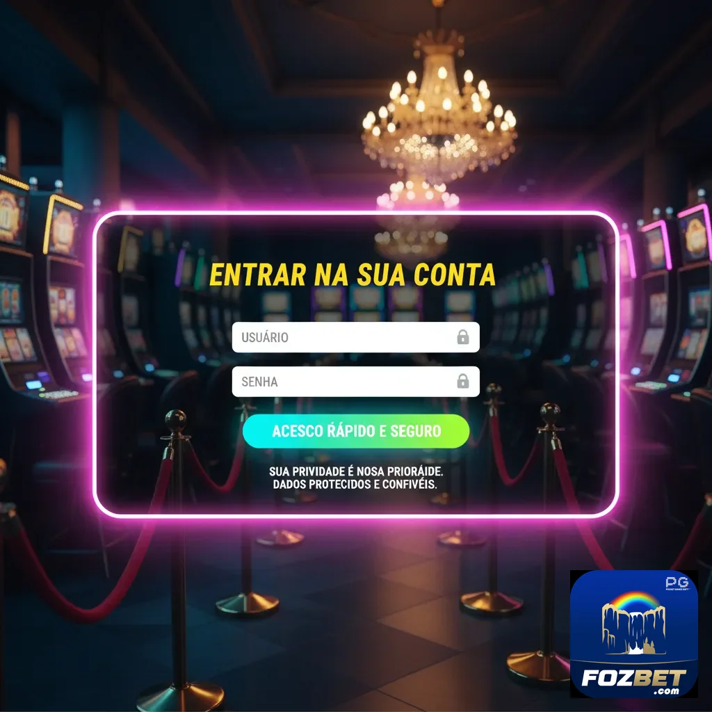 Tela de login da fozbet destacando serviços VIP seguros.