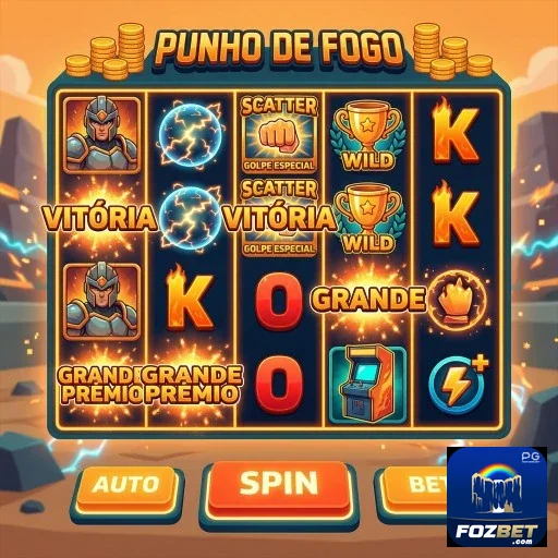 Tela do jogo Punho de Fogo no aplicativo fozbet.