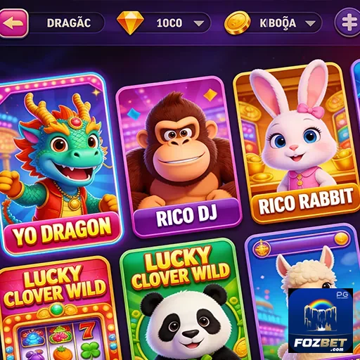 Tela de celular da fozbet com interface de jogos VIP.