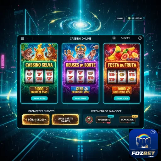 Tela da fozbet mostrando slots de cassino com temas variados.