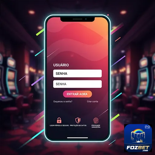 Tela de login do aplicativo fozbet com acesso a serviços VIP