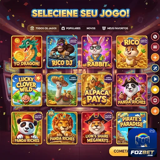 Tela do fozbet com jogos de cassino para usuários VIP.