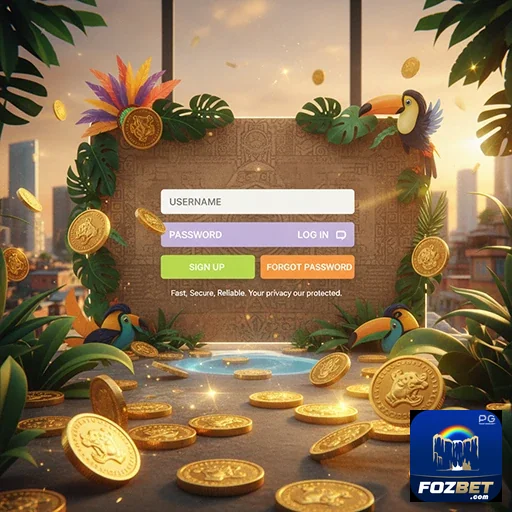 A imagem mostra um login de cassino online na fozbet.